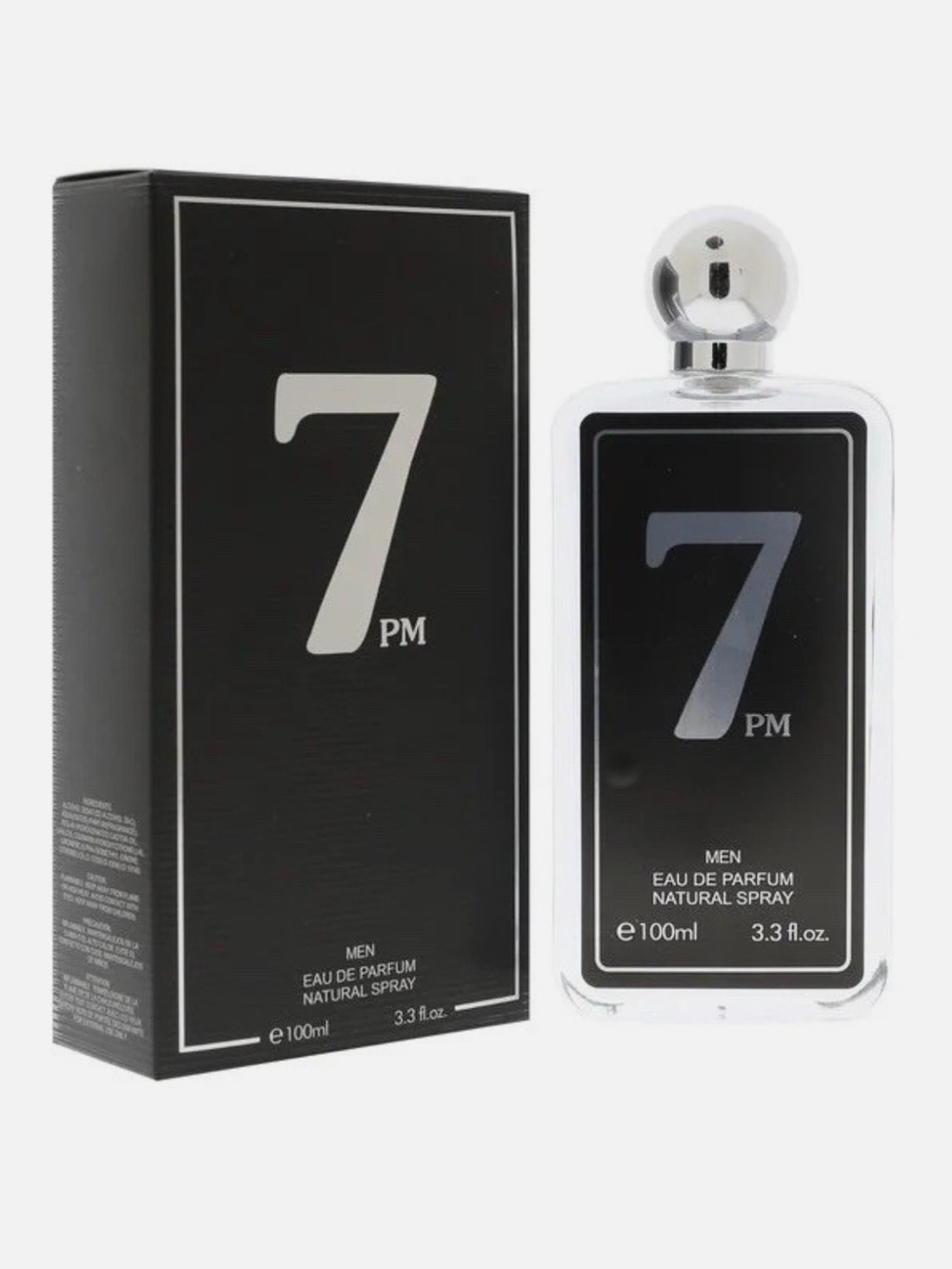 7PM Men Eau de Parfum 100ml - Black/Silver Bottle & Box